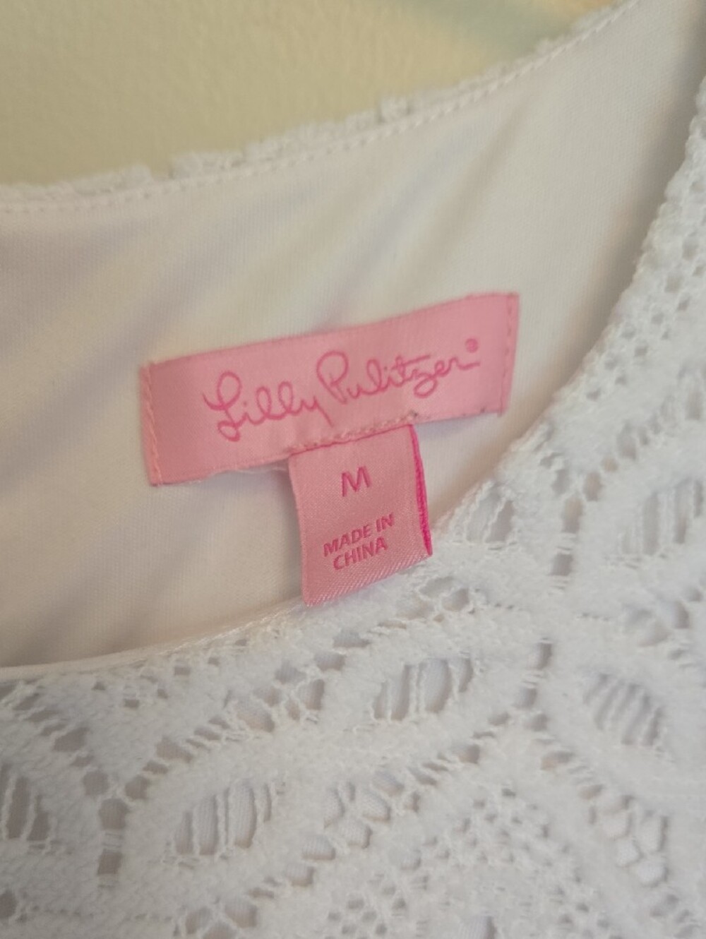 Lilly Pulitzer Kent Fit And Flare Dress "Resort White Tellis Lace" White M LWD - Picture 2 of 12